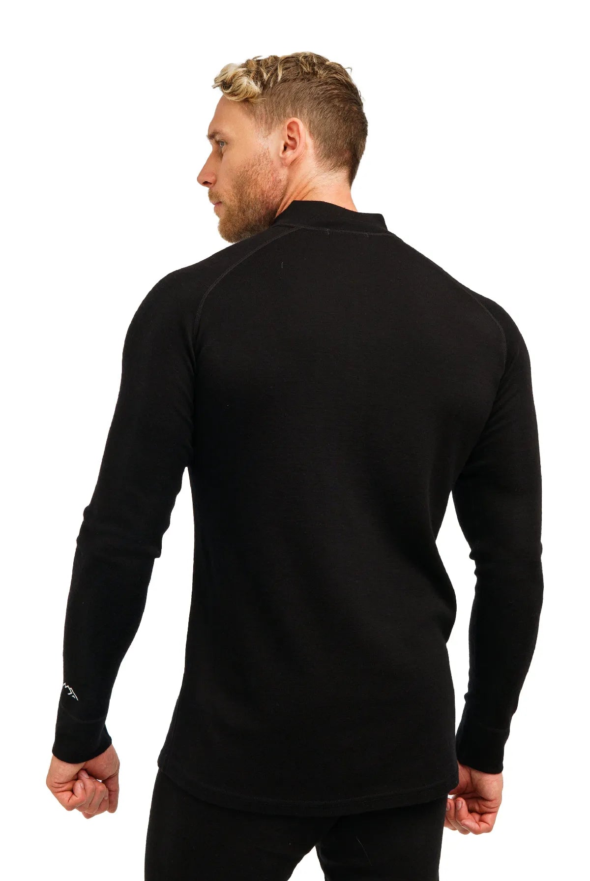 Men's Merino Half Zip Long Sleeve 320 Black — view 4